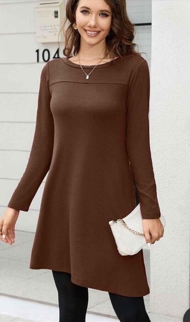Brown High Low Tunic Dress Womens S Igenjun NWT